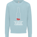 Funny Beer Alcohol Please Charge Mens Sweatshirt Jumper Light Blue