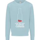 Funny Beer Alcohol Please Charge Mens Sweatshirt Jumper Light Blue