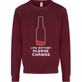 Funny Beer Alcohol Please Charge Mens Sweatshirt Jumper Maroon