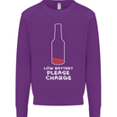 Funny Beer Alcohol Please Charge Mens Sweatshirt Jumper Purple