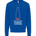 Funny Beer Alcohol Please Charge Mens Sweatshirt Jumper Royal Blue