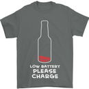 Funny Beer Alcohol Please Charge Mens T-Shirt Cotton Gildan Charcoal