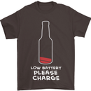Funny Beer Alcohol Please Charge Mens T-Shirt Cotton Gildan Dark Chocolate