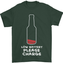 Funny Beer Alcohol Please Charge Mens T-Shirt Cotton Gildan Forest Green
