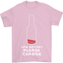 Funny Beer Alcohol Please Charge Mens T-Shirt Cotton Gildan Light Pink
