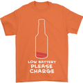Funny Beer Alcohol Please Charge Mens T-Shirt Cotton Gildan Orange