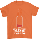 Funny Beer Alcohol Please Charge Mens T-Shirt Cotton Gildan Orange