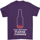 Funny Beer Alcohol Please Charge Mens T-Shirt Cotton Gildan Purple