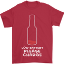 Funny Beer Alcohol Please Charge Mens T-Shirt Cotton Gildan Red