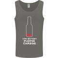 Funny Beer Alcohol Please Charge Mens Vest Tank Top Charcoal