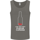 Funny Beer Alcohol Please Charge Mens Vest Tank Top Charcoal