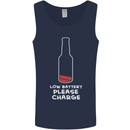 Funny Beer Alcohol Please Charge Mens Vest Tank Top Navy Blue