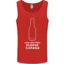 Funny Beer Alcohol Please Charge Mens Vest Tank Top Red