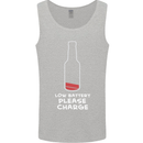 Funny Beer Alcohol Please Charge Mens Vest Tank Top Sports Grey