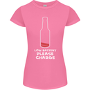 Funny Beer Alcohol Please Charge Womens Petite Cut T-Shirt Azalea