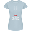 Funny Beer Alcohol Please Charge Womens Petite Cut T-Shirt Light Blue