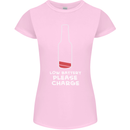 Funny Beer Alcohol Please Charge Womens Petite Cut T-Shirt Light Pink