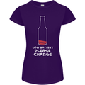Funny Beer Alcohol Please Charge Womens Petite Cut T-Shirt Purple