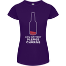 Funny Beer Alcohol Please Charge Womens Petite Cut T-Shirt Purple