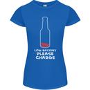 Funny Beer Alcohol Please Charge Womens Petite Cut T-Shirt Royal Blue