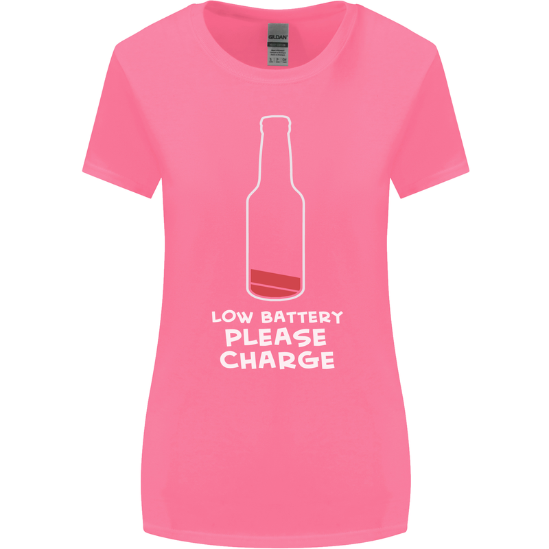 Funny Beer Alcohol Please Charge Womens Wider Cut T-Shirt Azalea