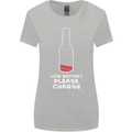 Funny Beer Alcohol Please Charge Womens Wider Cut T-Shirt Sports Grey