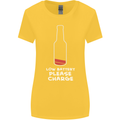 Funny Beer Alcohol Please Charge Womens Wider Cut T-Shirt Yellow