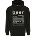 Funny Beer Nutritional Facts Alcohol Childrens Kids Hoodie Black