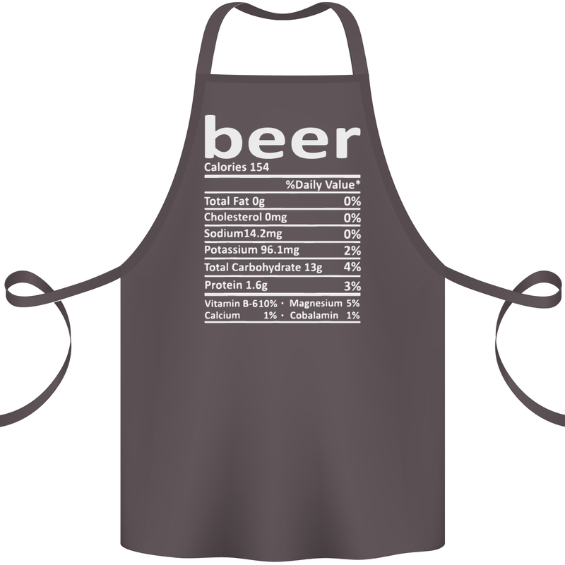 Funny Beer Nutritional Facts Alcohol Cotton Apron 100% Organic Dark Grey