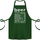 Funny Beer Nutritional Facts Alcohol Cotton Apron 100% Organic Forest Green