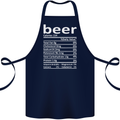 Funny Beer Nutritional Facts Alcohol Cotton Apron 100% Organic Navy Blue