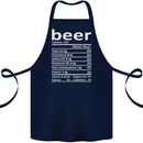 Funny Beer Nutritional Facts Alcohol Cotton Apron 100% Organic Navy Blue