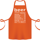 Funny Beer Nutritional Facts Alcohol Cotton Apron 100% Organic Orange