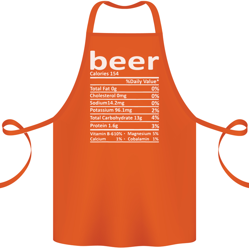 Funny Beer Nutritional Facts Alcohol Cotton Apron 100% Organic Orange