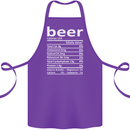 Funny Beer Nutritional Facts Alcohol Cotton Apron 100% Organic Purple