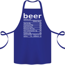 Funny Beer Nutritional Facts Alcohol Cotton Apron 100% Organic Royal Blue