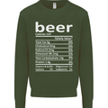 Funny Beer Nutritional Facts Alcohol Kids Sweatshirt Jumper Forest Green