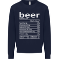 Funny Beer Nutritional Facts Alcohol Kids Sweatshirt Jumper Navy Blue