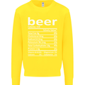 Funny Beer Nutritional Facts Alcohol Kids Sweatshirt Jumper Yellow