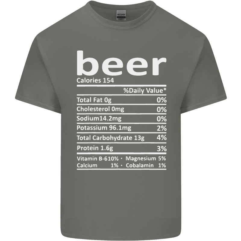 Funny Beer Nutritional Facts Alcohol Kids T-Shirt Childrens Charcoal