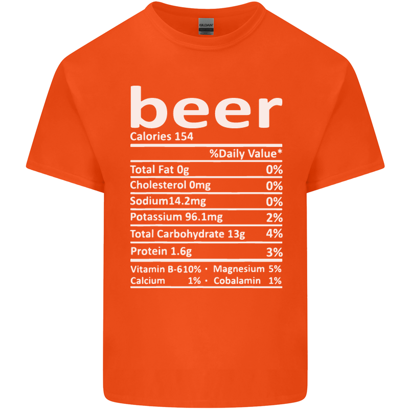 Funny Beer Nutritional Facts Alcohol Kids T-Shirt Childrens Orange