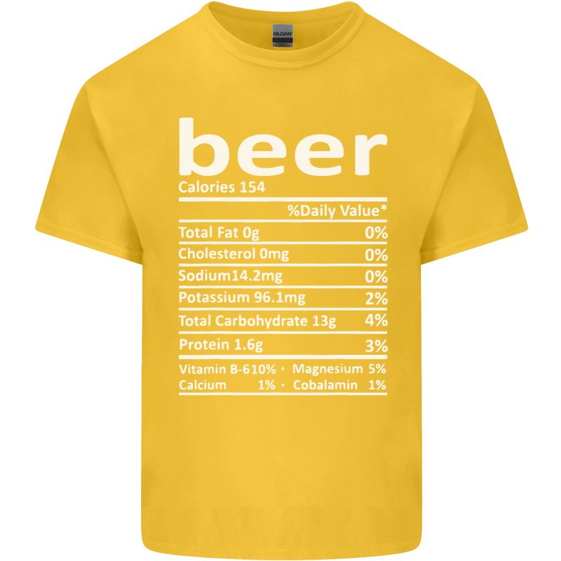 Funny Beer Nutritional Facts Alcohol Kids T-Shirt Childrens Yellow