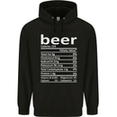 Funny Beer Nutritional Facts Alcohol Mens 80% Cotton Hoodie Black