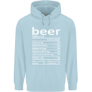 Funny Beer Nutritional Facts Alcohol Mens 80% Cotton Hoodie Light Blue