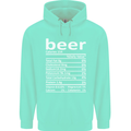 Funny Beer Nutritional Facts Alcohol Mens 80% Cotton Hoodie Peppermint