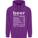 Funny Beer Nutritional Facts Alcohol Mens 80% Cotton Hoodie Purple