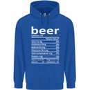 Funny Beer Nutritional Facts Alcohol Mens 80% Cotton Hoodie Royal Blue