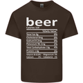 Funny Beer Nutritional Facts Alcohol Mens Cotton T-Shirt Tee Top Dark Chocolate