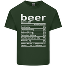 Funny Beer Nutritional Facts Alcohol Mens Cotton T-Shirt Tee Top Forest Green