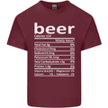 Funny Beer Nutritional Facts Alcohol Mens Cotton T-Shirt Tee Top Maroon